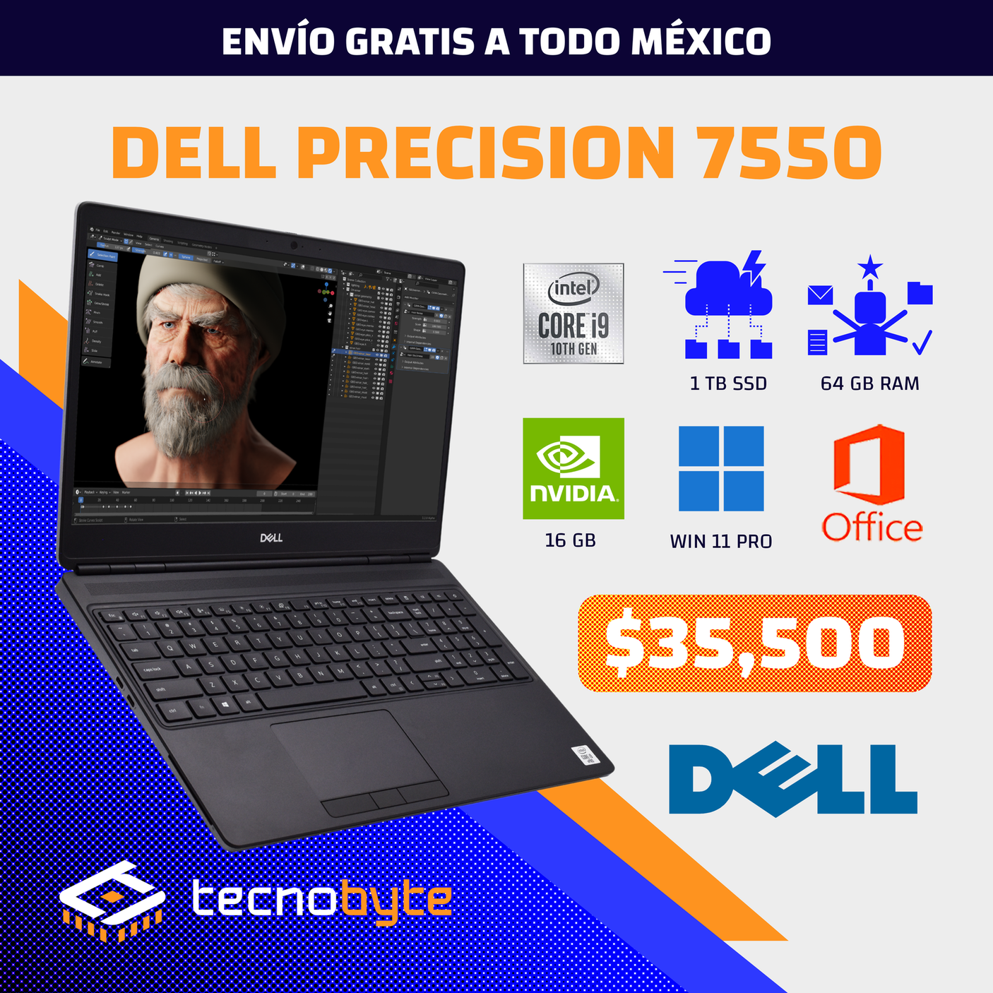 DELL PRECISION 7550 INTEL CORE i9 (10th)