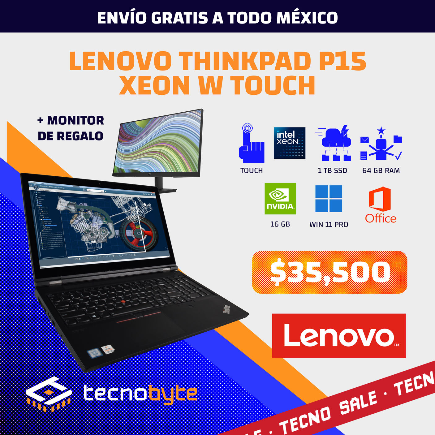 LENOVO THINKPAD P15 XEON TOUCH CON MONITOR DE REGALO