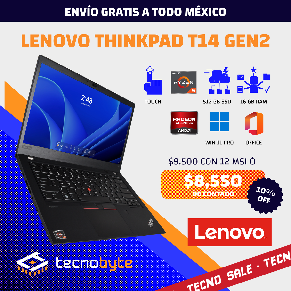 LENOVO THINKPAD T14 AMD RYZEN 5 PRO – TecnobyteMX
