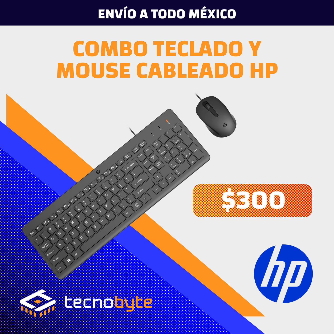 Combo Teclado y Mouse Alámbrico HP 150 USB Español Negro
