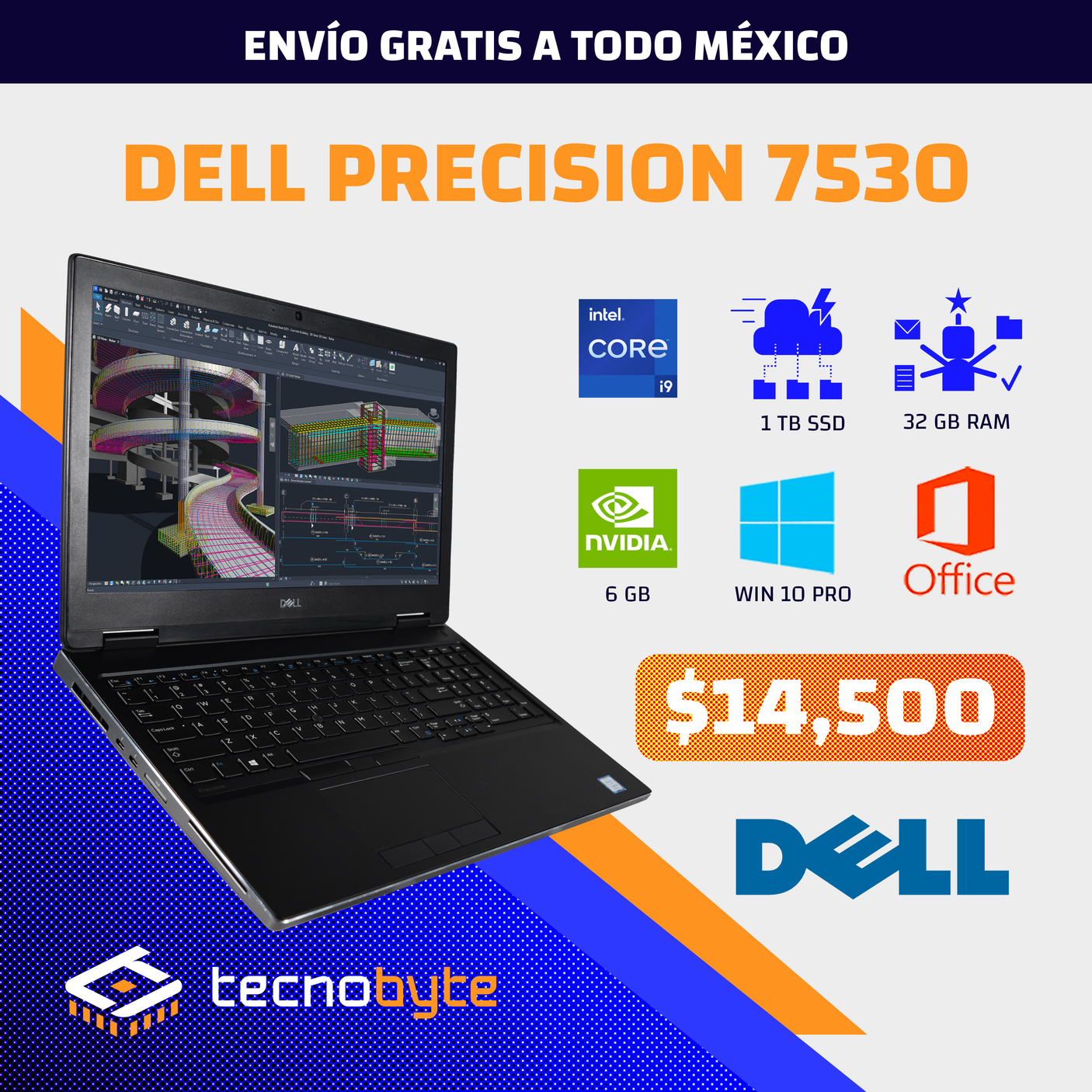 DELL PRECISION 7530 CORE i9 NVIDIA QUADRO 6GB