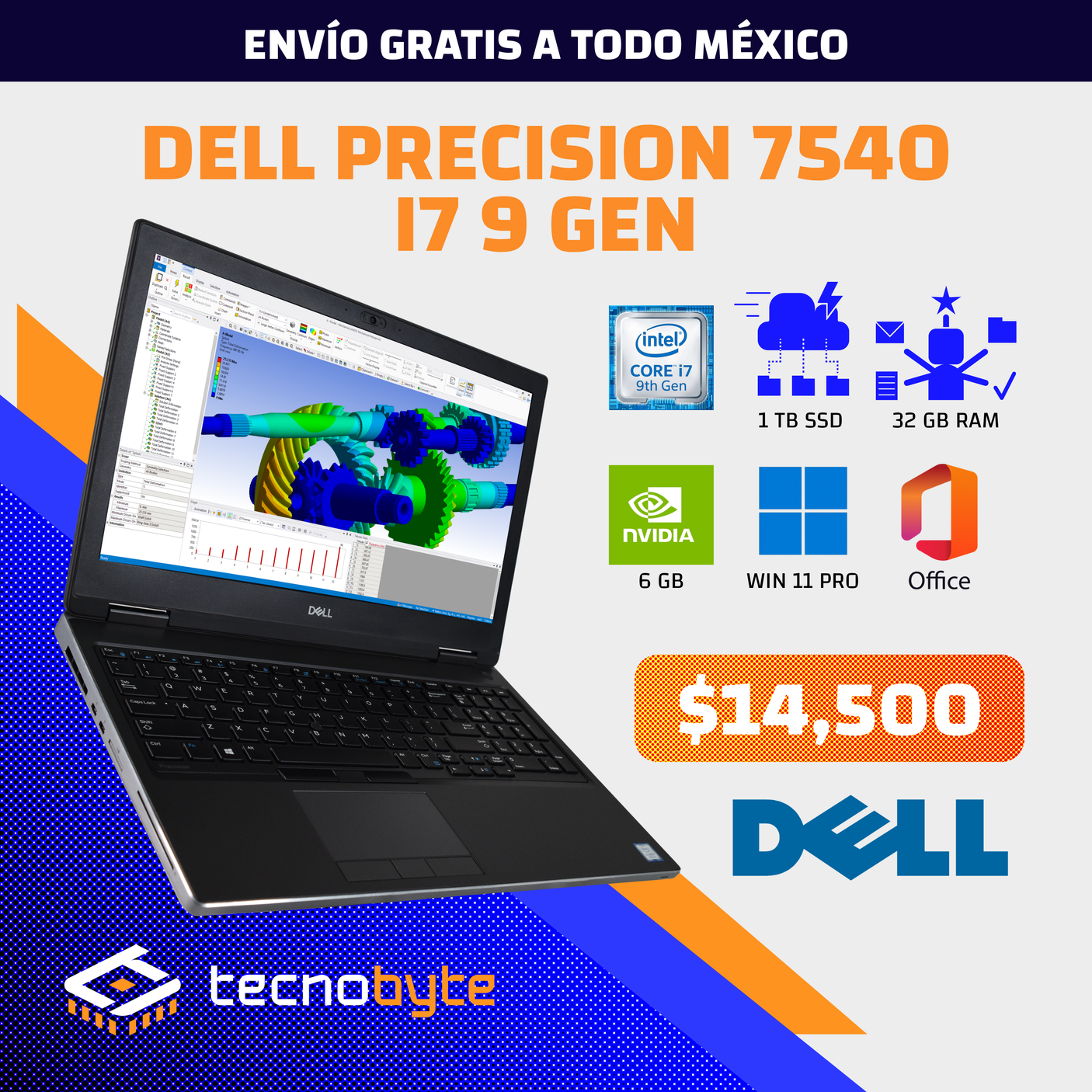DELL PRECISION 7540 CORE i7 NVIDIA QUADRO 6GB