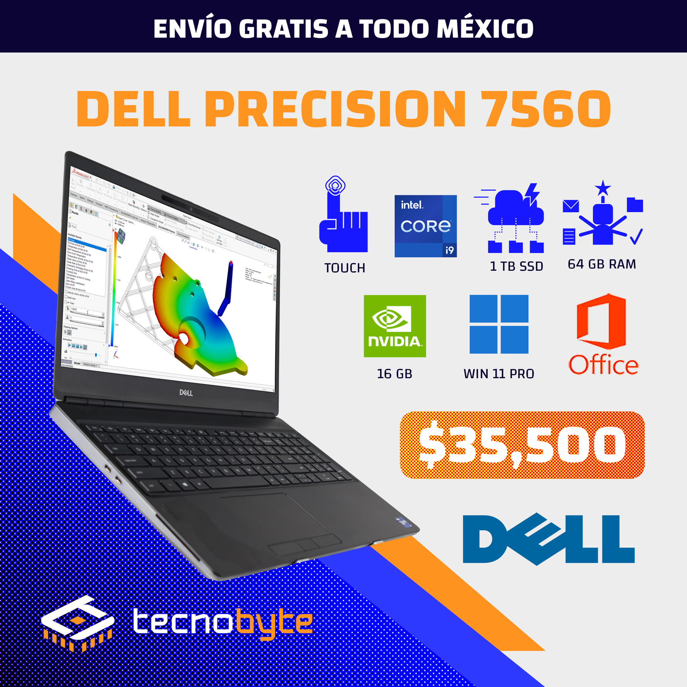 DELL PRECISION 7560 INTEL CORE i9 (11th) RTX 16gb