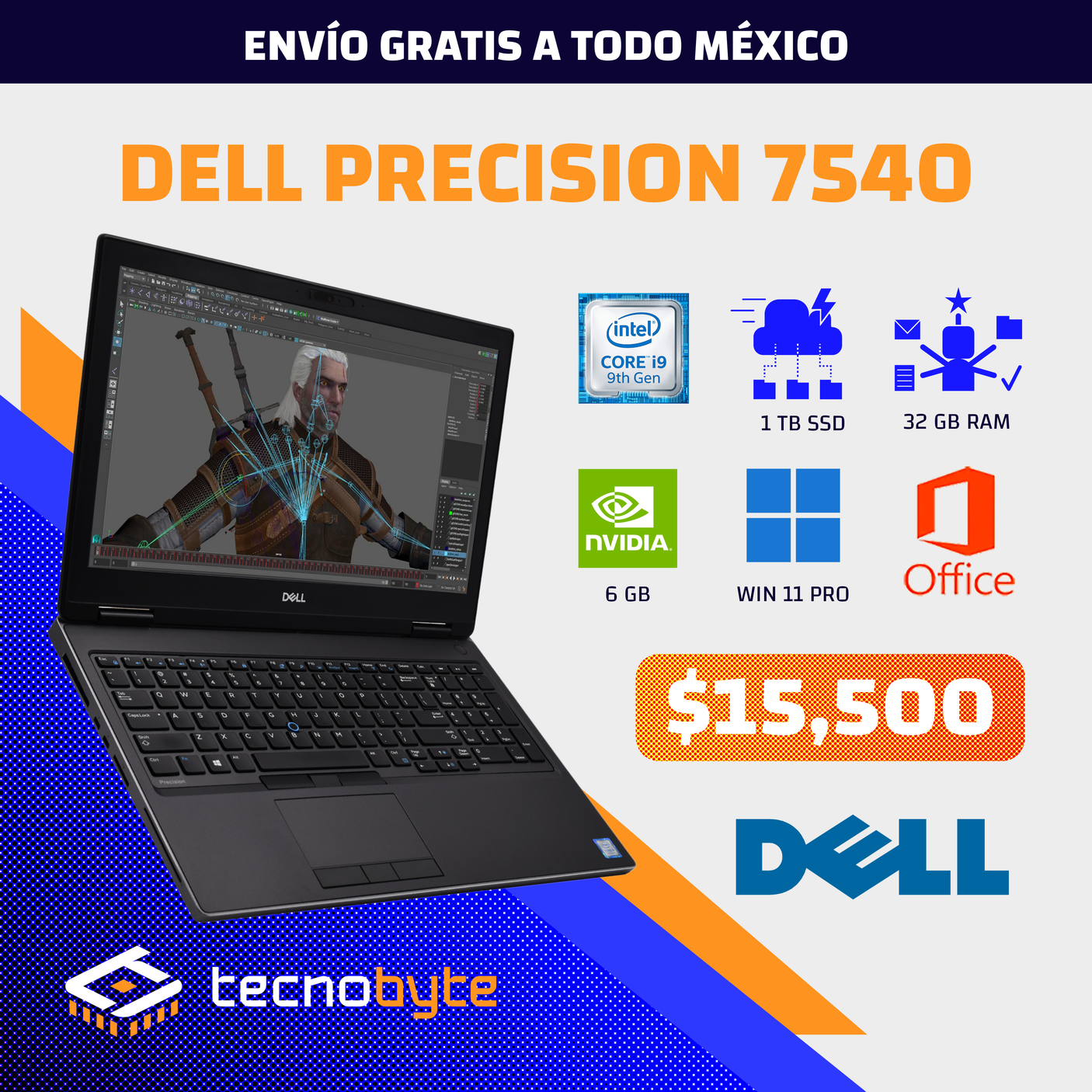 DELL PRECISION 7540 CORE i9 NVIDIA QUADRO 6GB