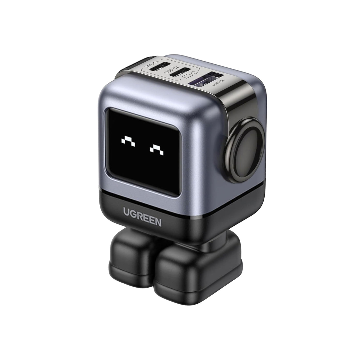 Cargador Ugreen Mini Robot 30W GaN Carga Rápida Pantalla LED