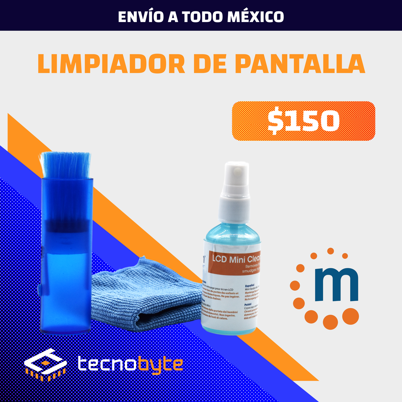 Mini Kit de Limpieza para Pantallas LCD/LED Manhattan (60ml) – Libre de Alcohol