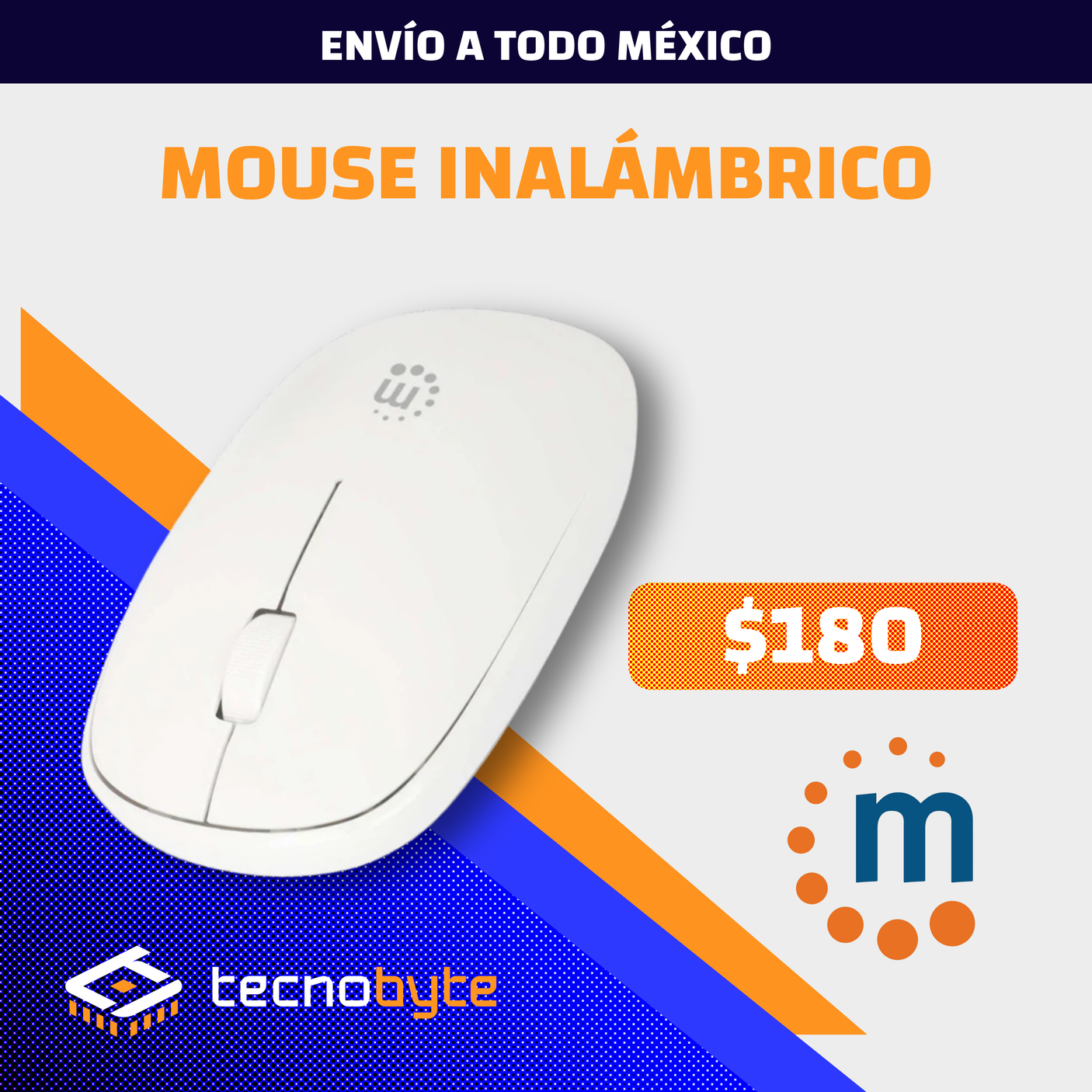Mouse Óptico Inalámbrico Manhattan MW3050 USB 2.4 GHz – Negro