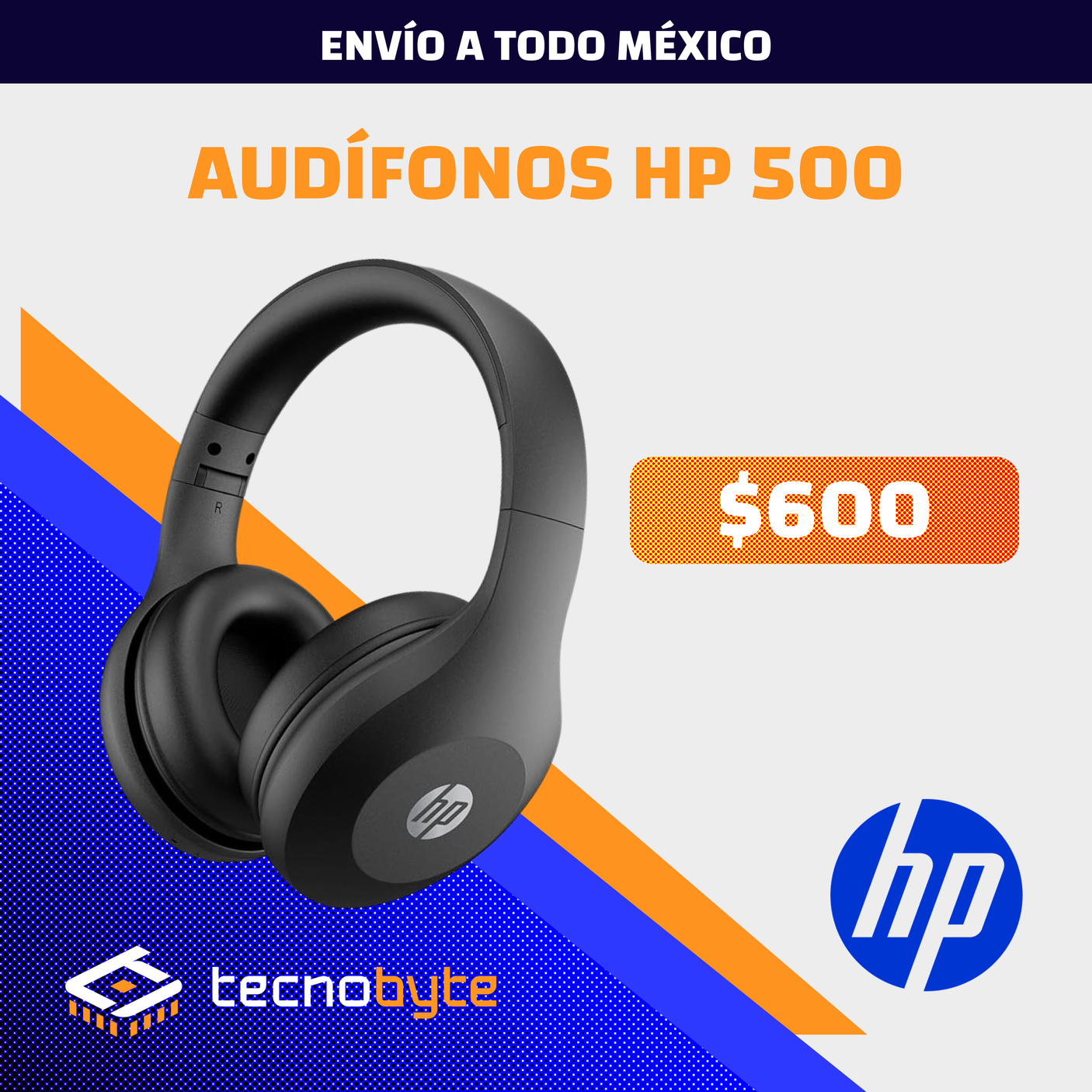 Audífonos Bluetooth HP Headset 500 – Inalámbricos, Plegables, 20 Horas