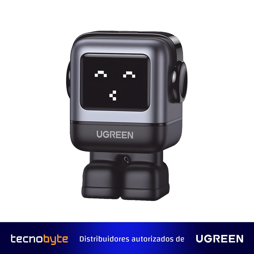 Cargador Ugreen Mini Robot 30W GaN Carga Rápida Pantalla LED