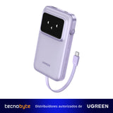 Power Bank Ugreen 10000 mAh con Cable Integrado (Lila)
