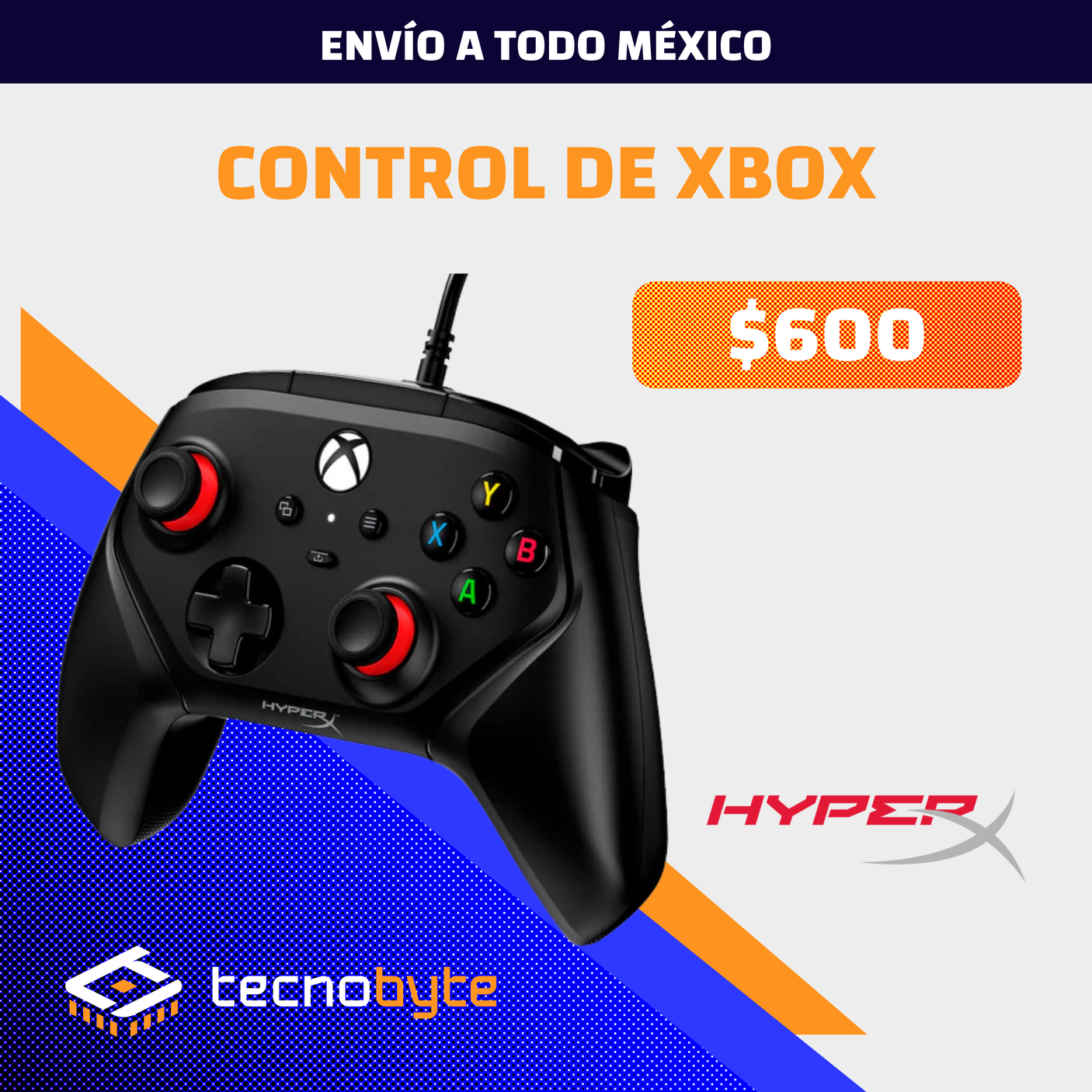 Control Gamer HyperX Clutch Gladiate Alámbrico – Licencia Oficial Xbox / PC