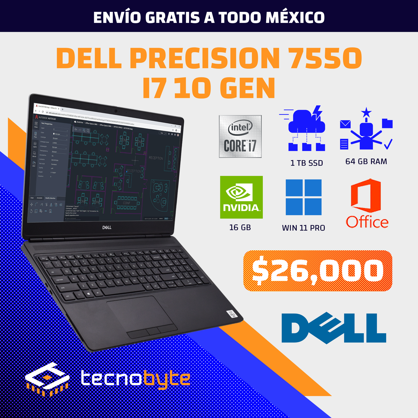 DELL PRECISION 7550 INTEL CORE i7 (10th)