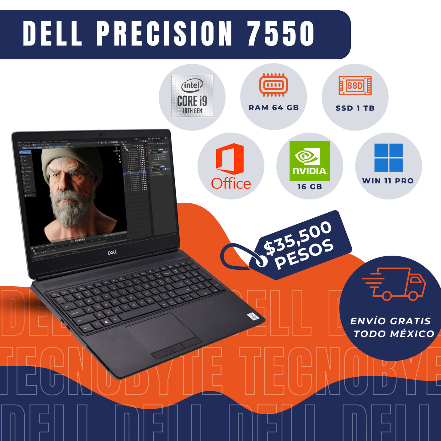DELL PRECISION 7550 INTEL CORE i9 (10th)