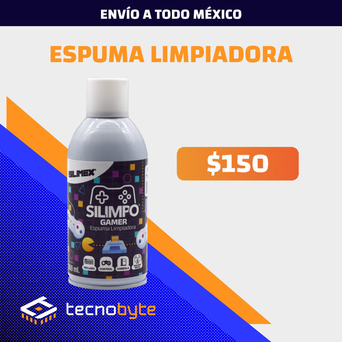 Espuma Limpiadora Silimpo Gamer Silimex 300 ml – con Protección UV y Antiestático